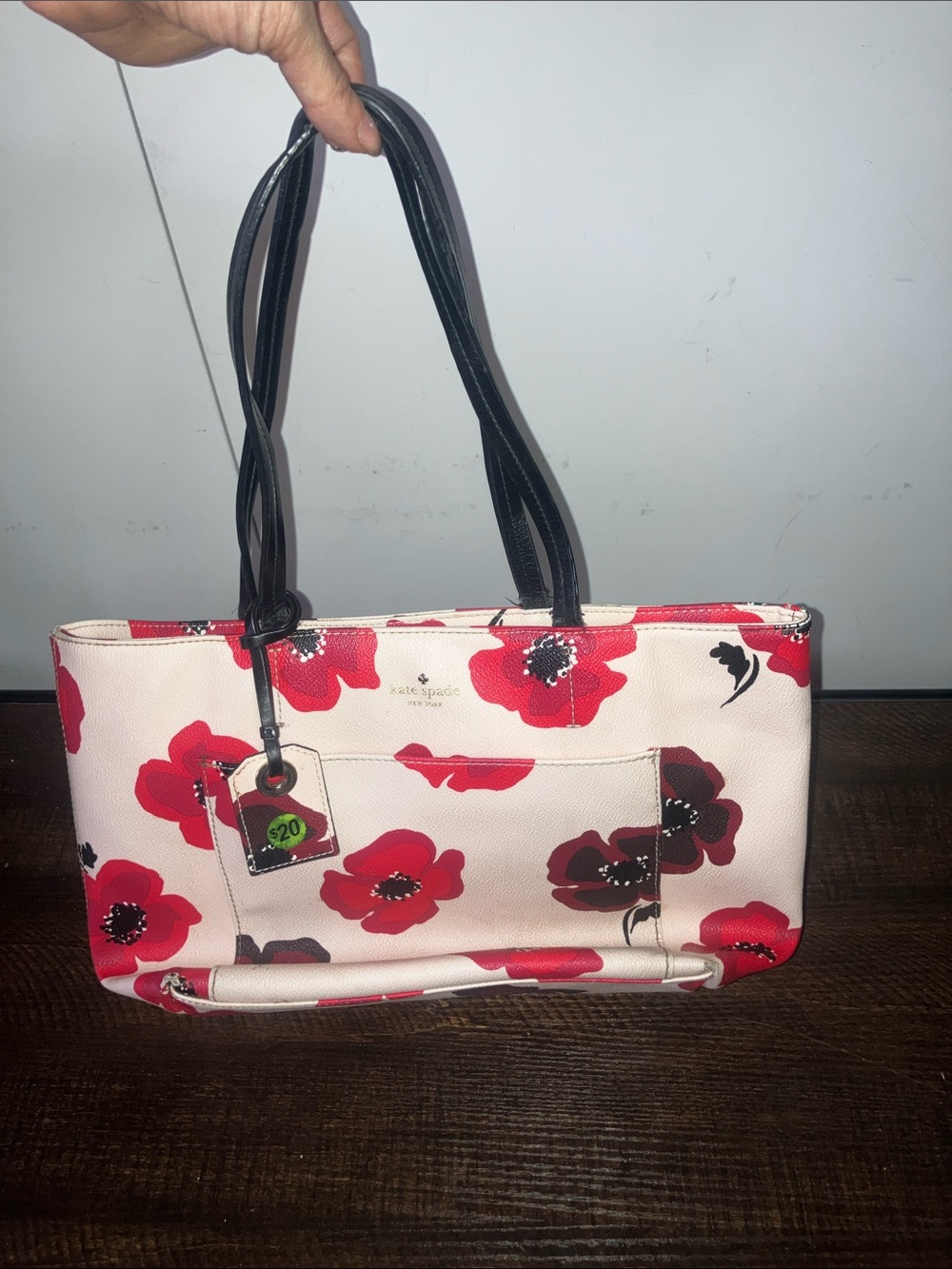 kate spade Red and Black Floral Tote
